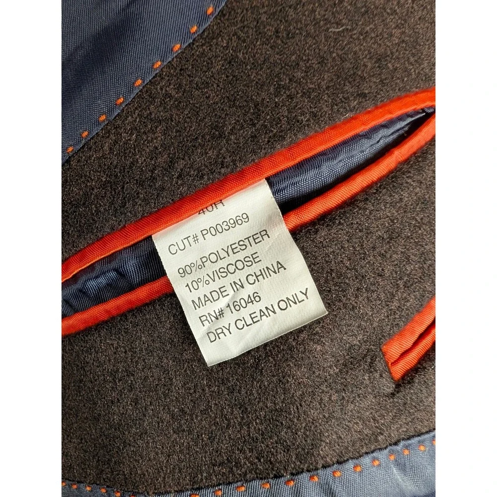 Nautica Mens 40R Brown Felted Two Button Blazer Sport Coat Jacket